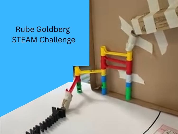Image showing a section of the student's Rube Goldberg design